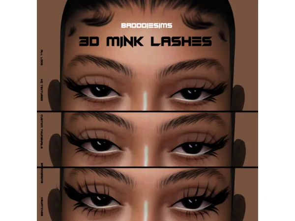 Alpha 3D MINK LASHES L3 by simsfinds - The Sims 4 Custom Content