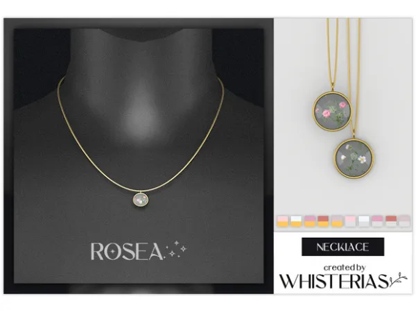 Alpha ROSEA Necklace by whisterias - The Sims 4 Custom Content