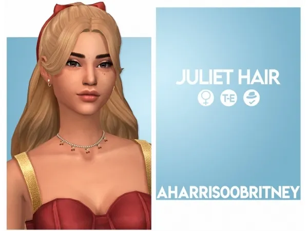 Maxis Match Juliet Hair by aharris00britney - The Sims 4 Custom Content