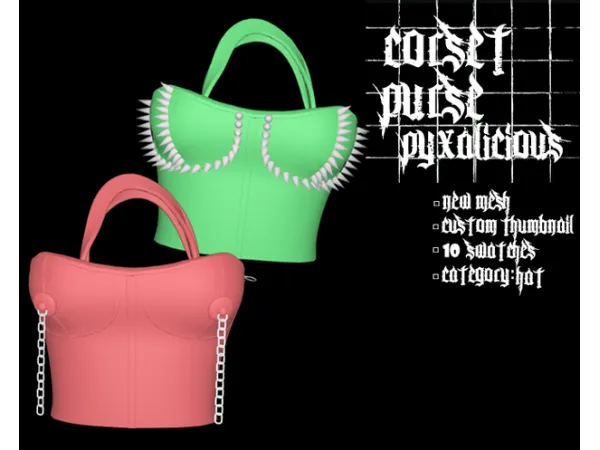 Alpha corset purse by pyx_s4 - The Sims 4 Custom Content
