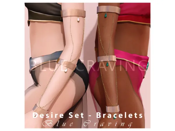 Alpha Blue Craving Desire Bracelets - The Sims 4 Custom Content