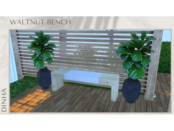 Mix Waltnut Bench - The Sims 4 Custom Content