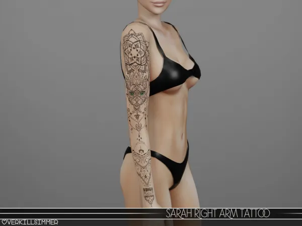 Mix Sarah right arm tattoo - The Sims 4 Custom Content