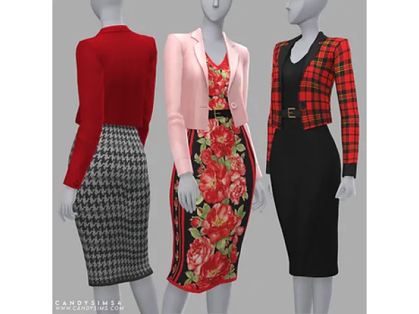 Maxis Match LUA OUTFIT blazer and dress recolor accs - The Sims 4 Custom Content