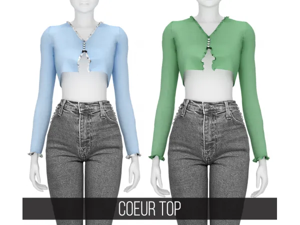 Alpha COEUR TOP - The Sims 4 Custom Content