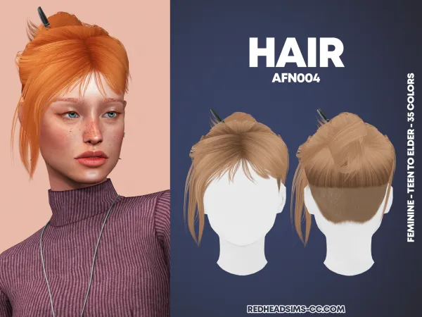 Alpha AF HAIR N003 - The Sims 4 Custom Content