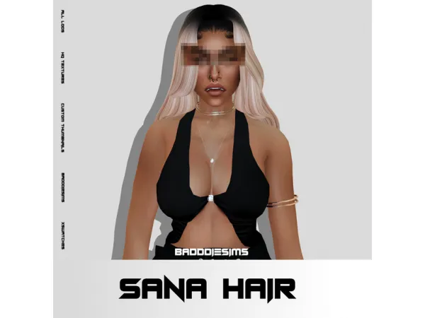 Maxis Match SANA HAIR by BADDDIESIMS - The Sims 4 Custom Content