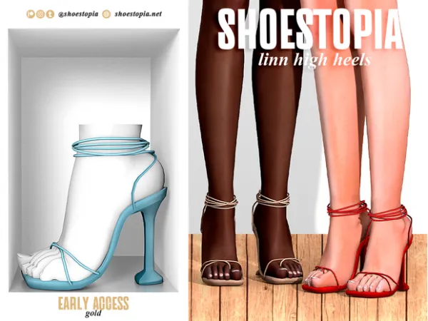 Alpha Linn High Heels by Shoestopia - The Sims 4 Custom Content