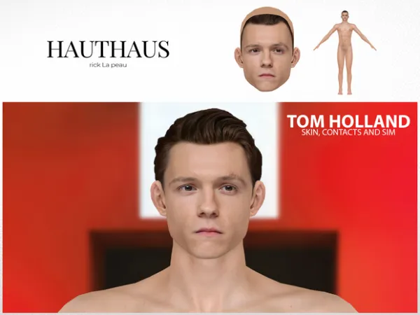 Alpha Tom Holland SKIN AND SIM (ULTRA REALISTIC) by Hauthaus - The Sims 4 Custom Content