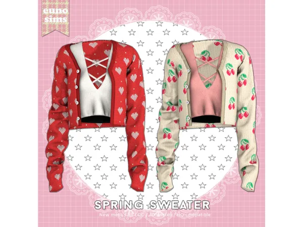 Alpha spring sweater by eunosims - The Sims 4 Custom Content