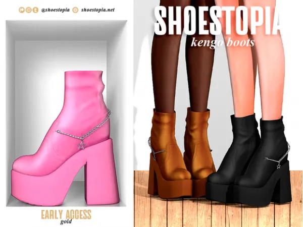 Alpha Kengo Boots by Shoestopia - The Sims 4 Custom Content