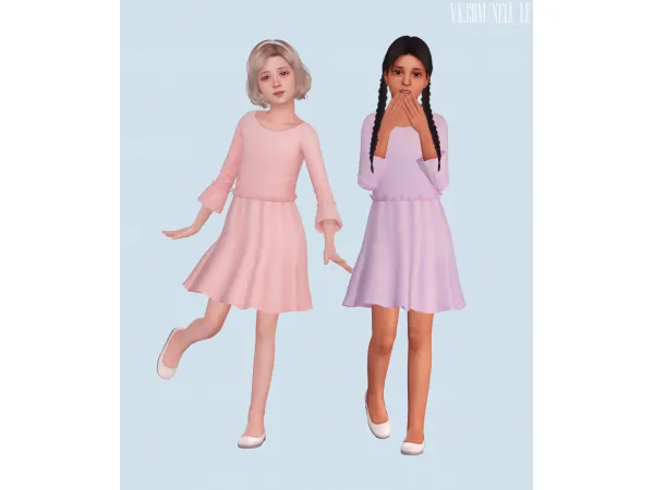 Maxis Match Child Dresses (Bonus) by NELL - The Sims 4 Custom Content