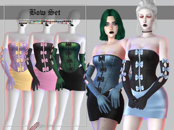 Mix Bow Set by Regina Raven - The Sims 4 Custom Content