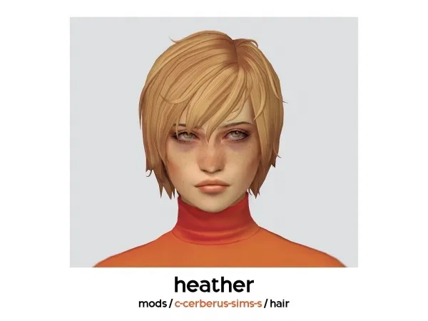 Maxis Match heather hairstyle - The Sims 4 Custom Content