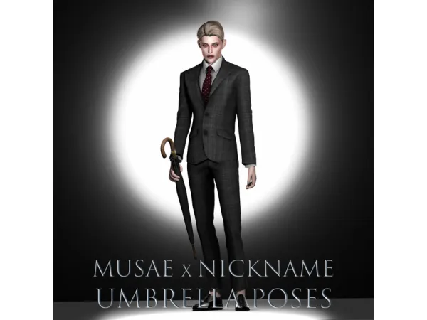 Alpha [MUSAExNICKNAME] gentleman caneumbrella ACC - The Sims 4 Custom Content