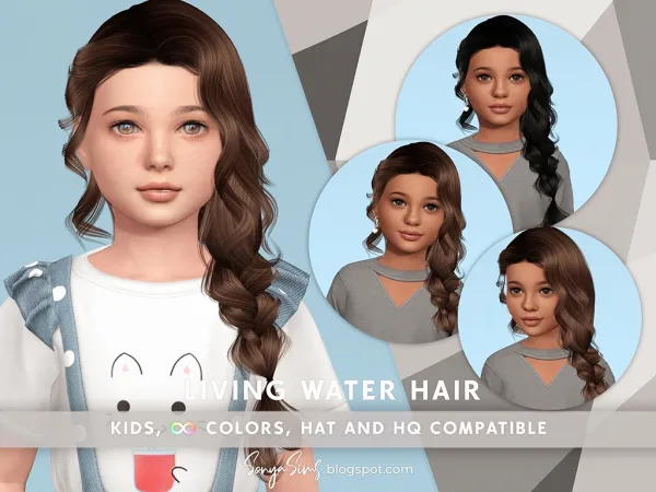 Alpha Living Water Hair NOW FREE by sonyasims - The Sims 4 Custom Content
