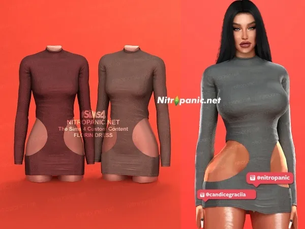 Alpha Nitropanic FLORIN DRESS - The Sims 4 Custom Content