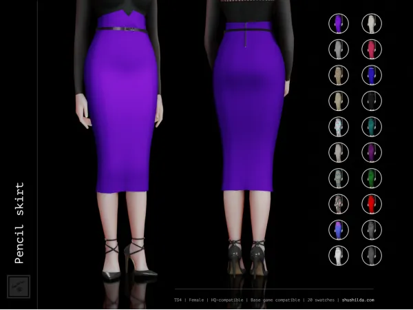 Alpha Pencil skirt - The Sims 4 Custom Content