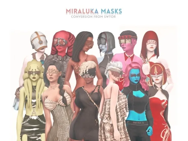 Mix STAR WARS MIRALUKA MASKS by hexmcchina - The Sims 4 Custom Content