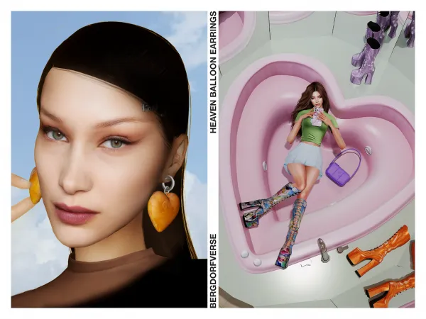 Alpha Heaven Balloon Earrings - The Sims 4 Custom Content