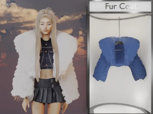 Alpha Fur coat acc - The Sims 4 Custom Content