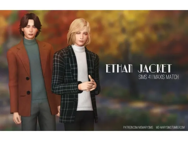 Maxis Match Ethan Jacket by MS Mary Sims - The Sims 4 Custom Content