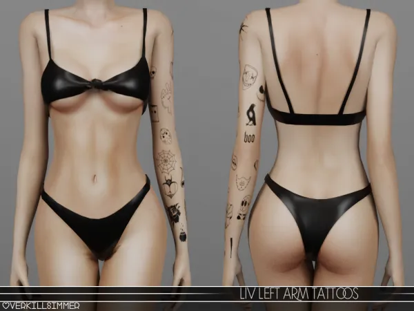 Mix Liv left arm tattoos - The Sims 4 Custom Content