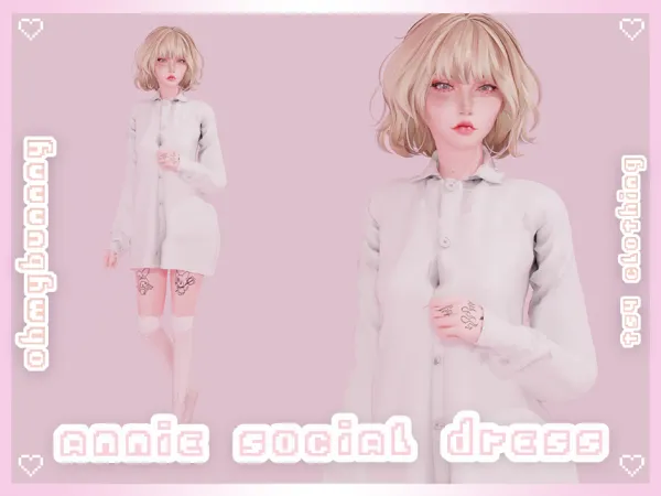 Alpha annie social dress - The Sims 4 Custom Content