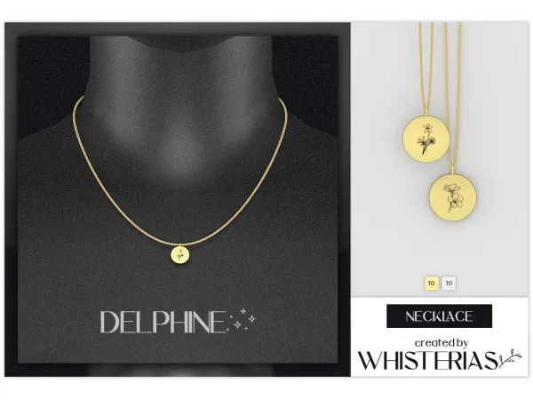Alpha DELPHINE Necklace by whisterias - The Sims 4 Custom Content