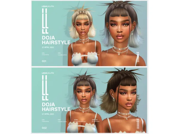 Alpha Doja Hairstyle by LeahLillith - The Sims 4 Custom Content