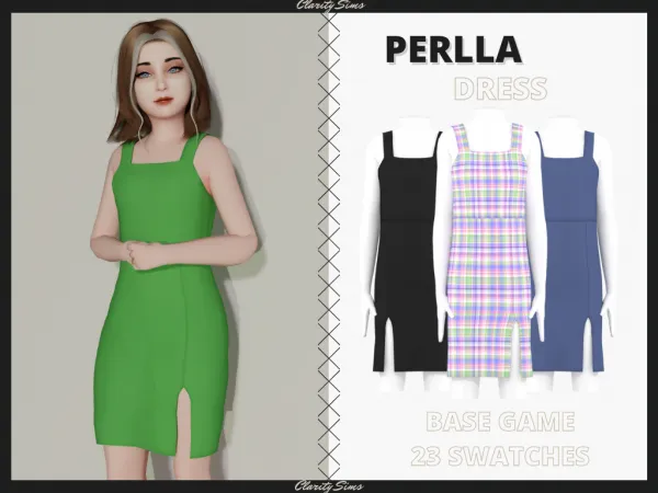Alpha Perlla Dress Child - The Sims 4 Custom Content