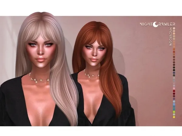 Alpha nightcrawler macaroon hair - The Sims 4 Custom Content