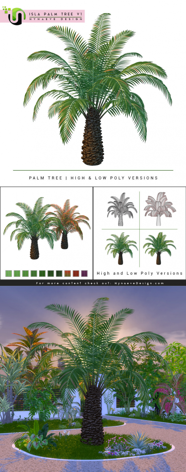 Alpha Isla Palm Tree V1 by simsfinds - The Sims 4 Custom Content