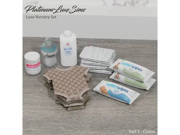Alpha Luxe Nursery Set Part 2 (Clutter) by PlatinumLuxeSims - The Sims 4 Custom Content