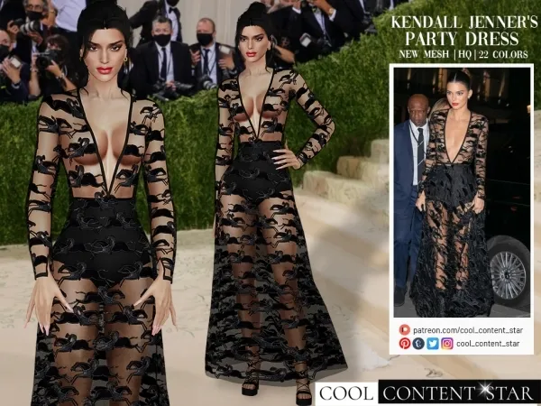 Alpha Kendall Jenner's Transparent Gown cool_content_star by cool_content_star - The Sims 4 custom content