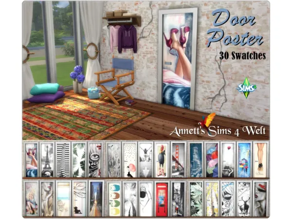 Mix Re upload my Door Poster by Annett's Sims 4 Welt ASW - The Sims 4 Custom Content
