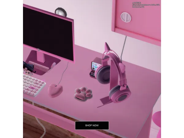 Alpha gaming headphones and heart mouse by BKNYSIMZ - The Sims 4 Custom Content
