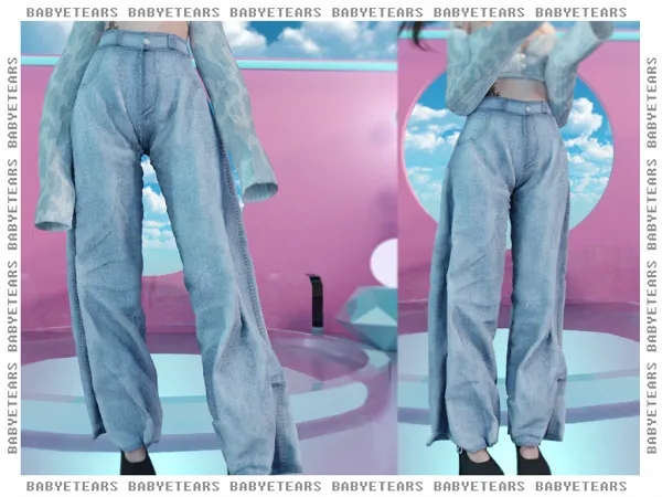 Alpha Moo jeans babyetears - The Sims 4 Custom Content