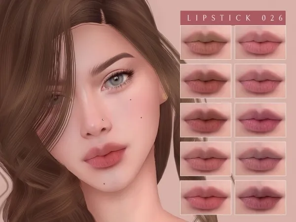 Alpha Lipstick 026 - The Sims 4 Custom Content