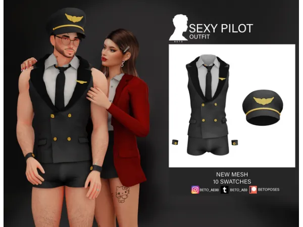 Alpha Pilot (Outfit V1) by simsfinds - The Sims 4 Custom Content