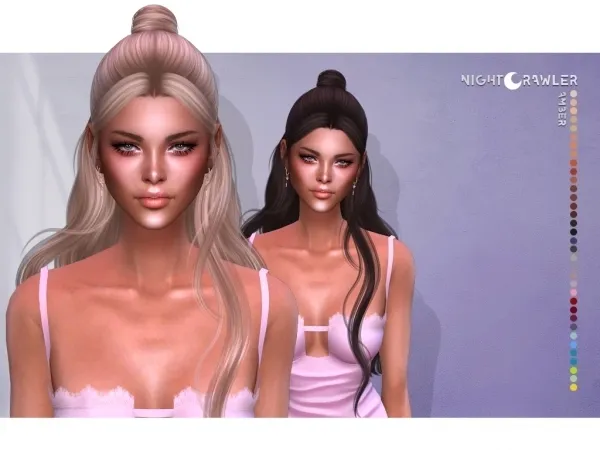 Alpha nightcrawler amber hair - The Sims 4 Custom Content