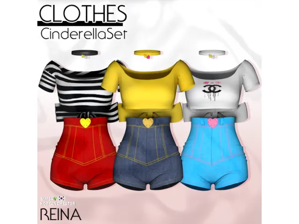 Alpha CINDERELLA CLOTHES SET by Reina Sims4 - The Sims 4 Custom Content