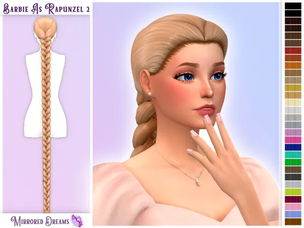 Maxis Match Barbie As Rapunzel Hair 2 - The Sims 4 Custom Content