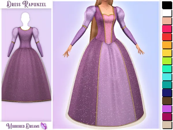 Maxis Match Dress Barbie As Rapunzel - The Sims 4 Custom Content