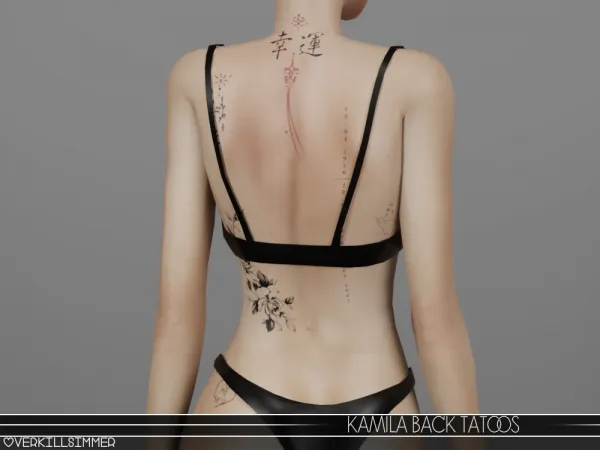 Mix Kamila back tattoos - The Sims 4 Custom Content