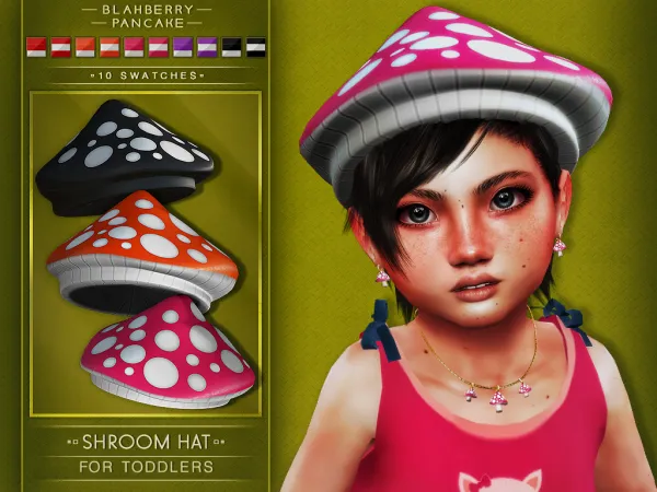Alpha shroom hat for toddlers blahberry pancake by blahberry-pancake - The Sims 4 Custom Content