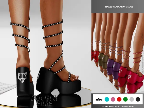 Alpha NAKED GLADIATOR CLOGS SANDALS FREE - The Sims 4 Custom Content