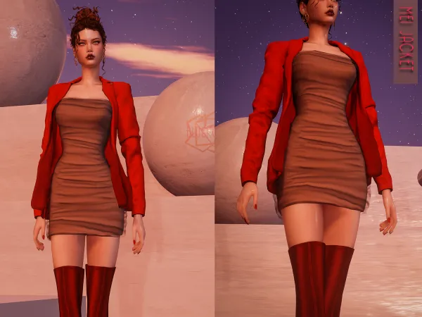 Alpha Mei Jacket brsims by bluerose-sims - The Sims 4 custom content