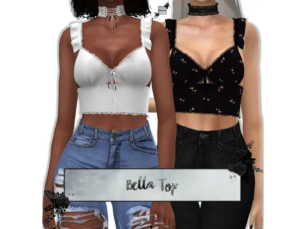 Alpha Bella Top - The Sims 4 Custom Content