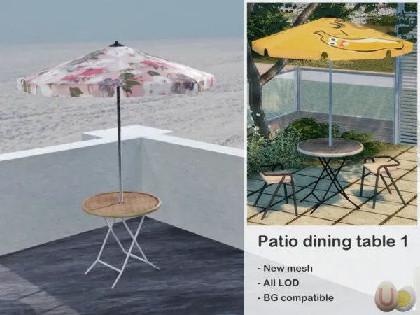 Alpha EGG_Patio dining table - The Sims 4 Custom Content